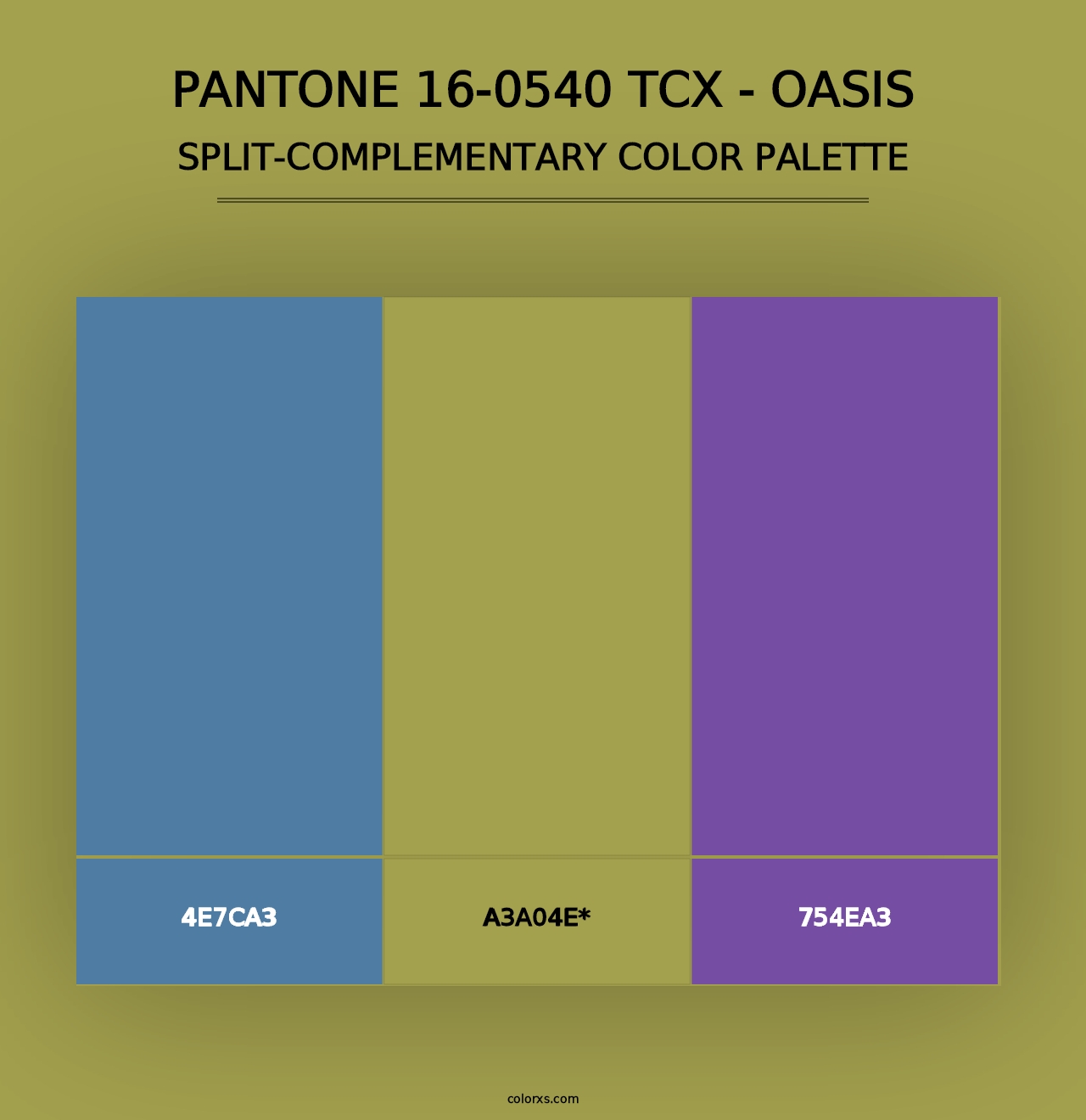 PANTONE 16-0540 TCX - Oasis - Split-Complementary Color Palette