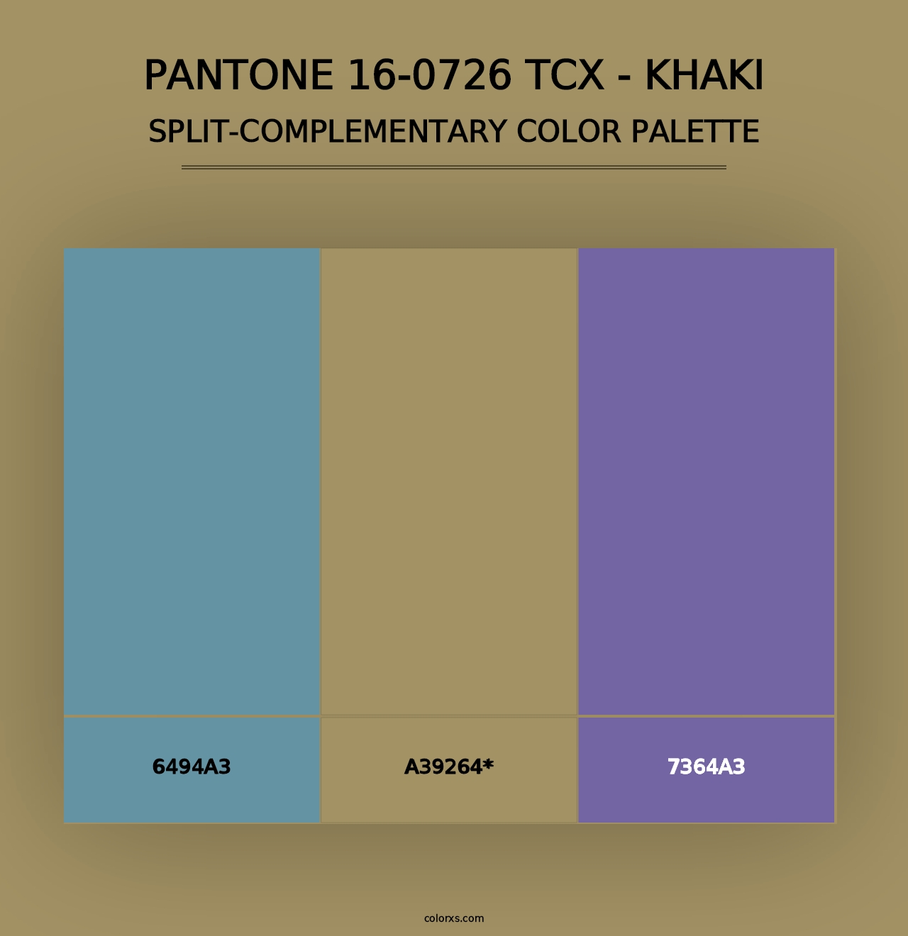 PANTONE 16-0726 TCX - Khaki - Split-Complementary Color Palette