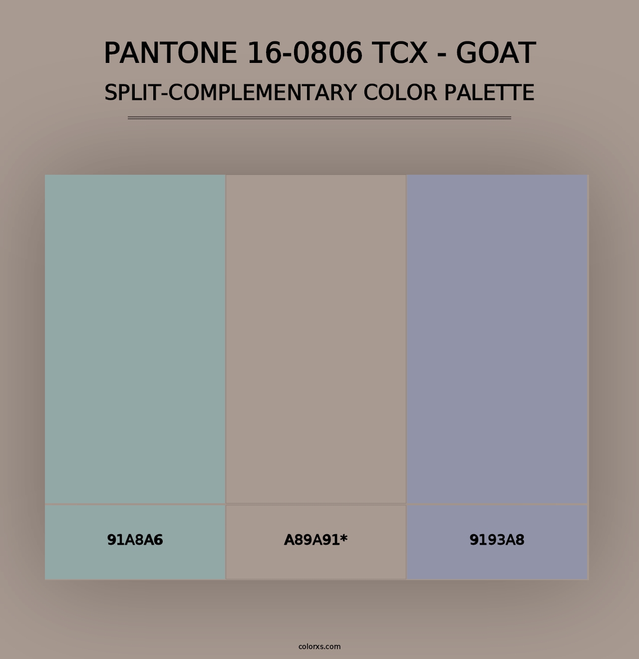 PANTONE 16-0806 TCX - Goat - Split-Complementary Color Palette