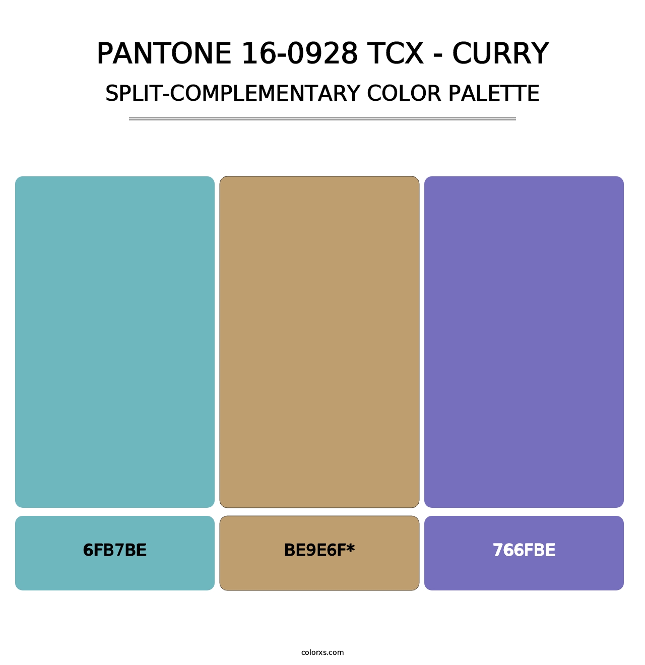 PANTONE 16-0928 TCX - Curry - Split-Complementary Color Palette