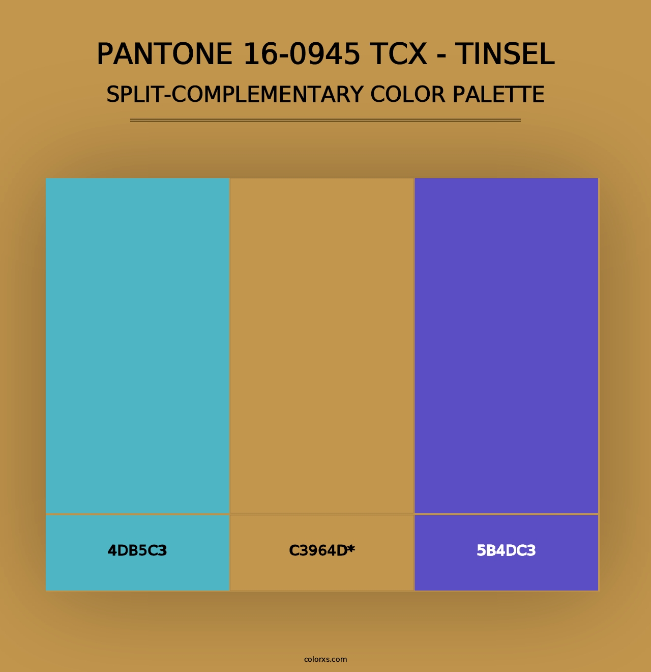 PANTONE 16-0945 TCX - Tinsel - Split-Complementary Color Palette