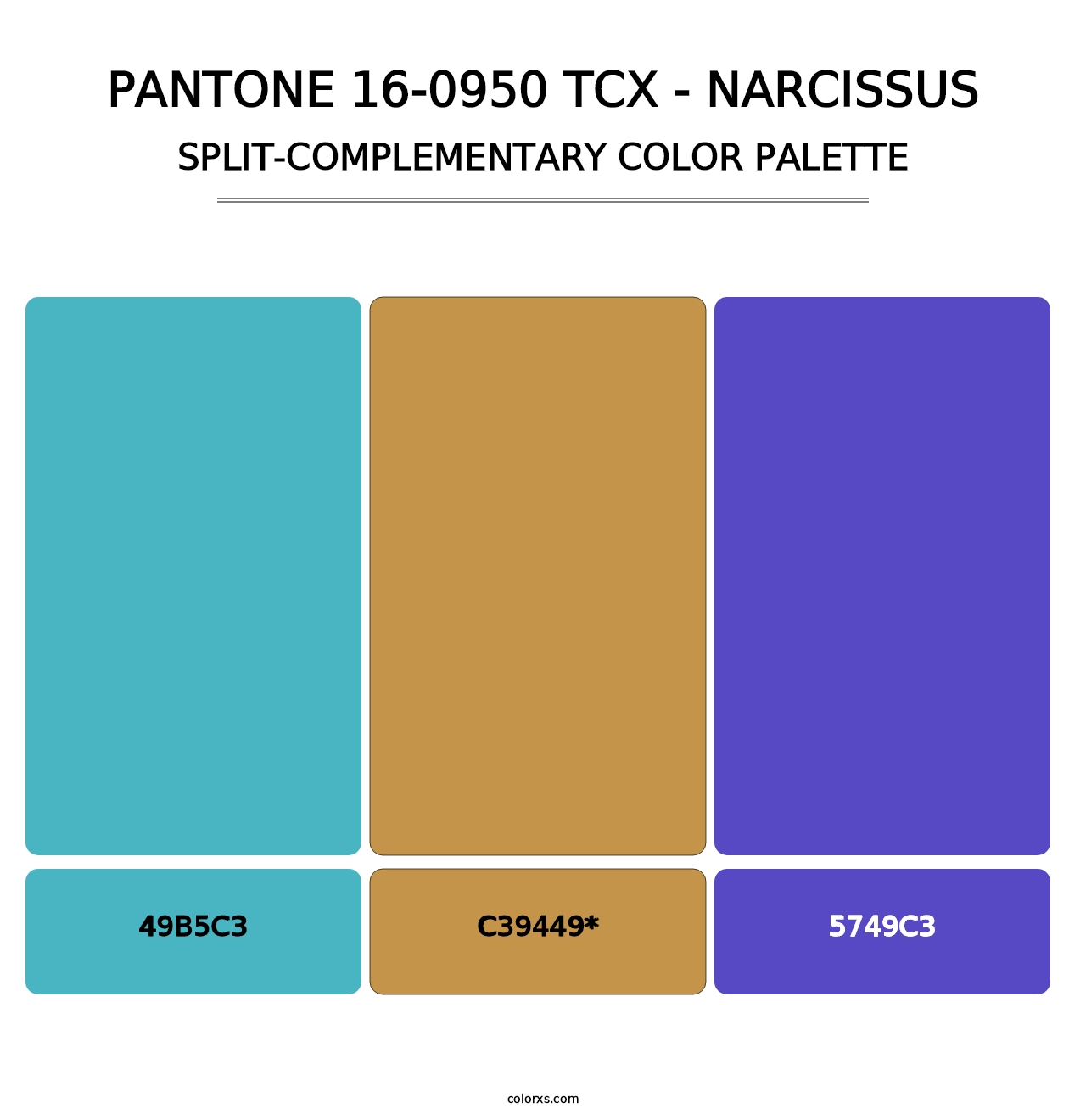 PANTONE 16-0950 TCX - Narcissus - Split-Complementary Color Palette