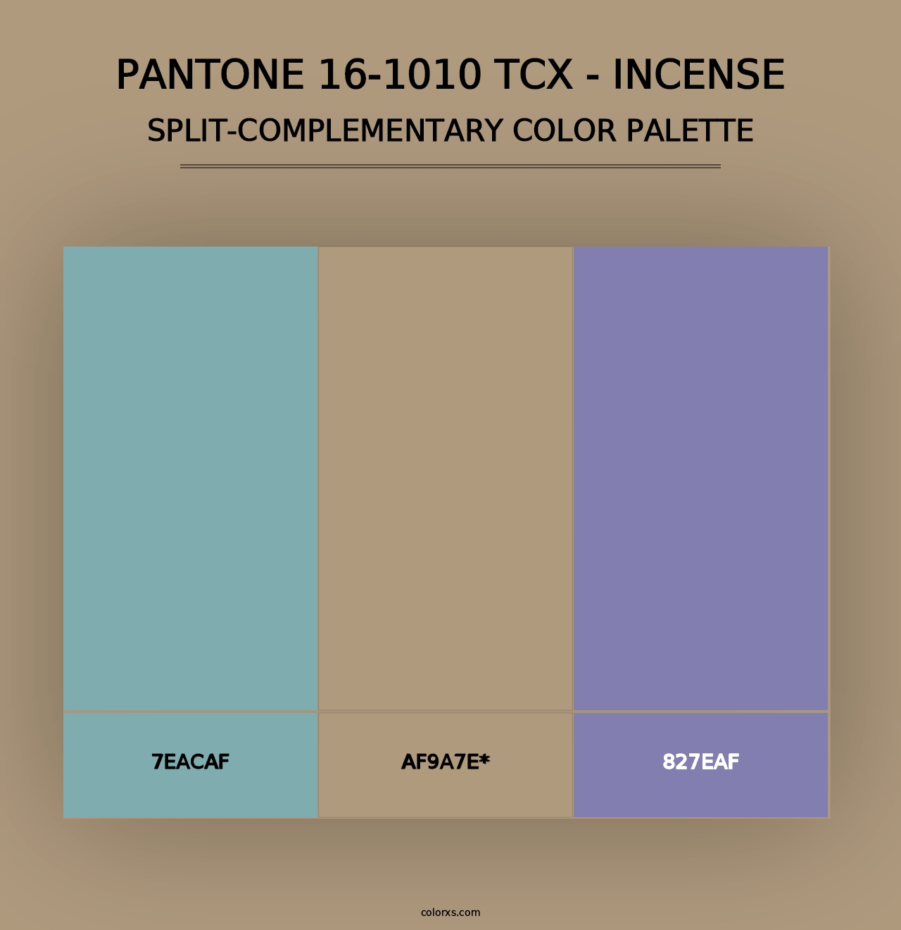 PANTONE 16-1010 TCX - Incense - Split-Complementary Color Palette