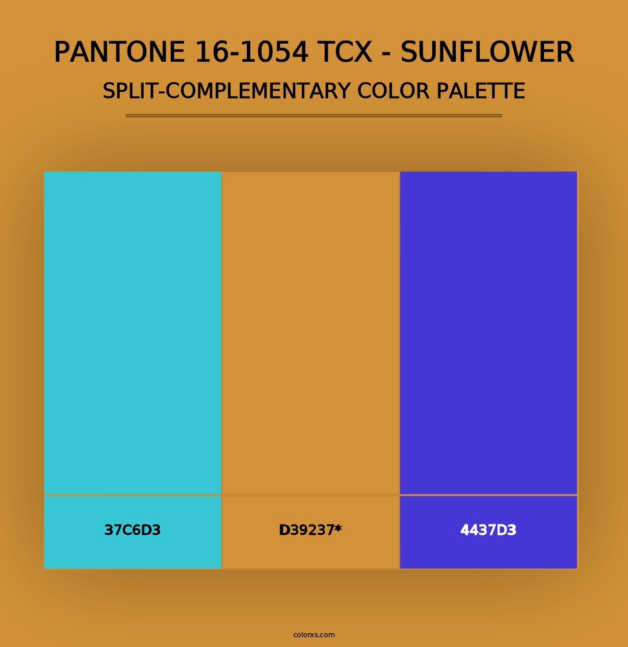 PANTONE 16-1054 TCX - Sunflower - Split-Complementary Color Palette