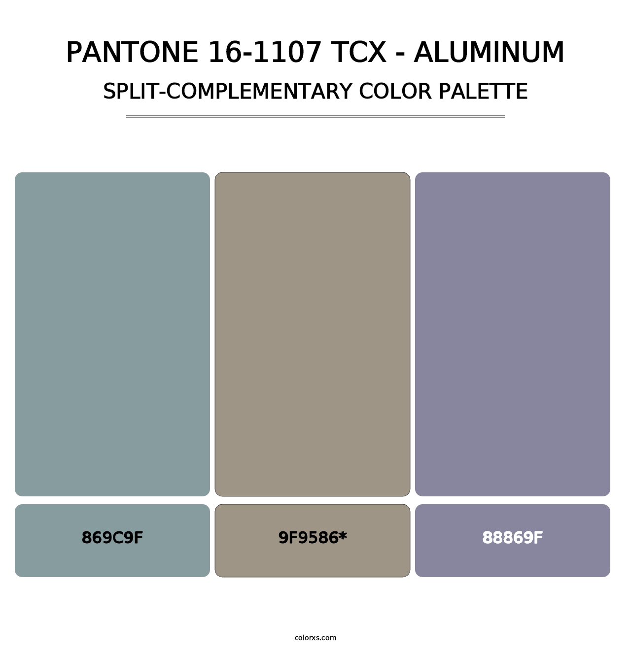 PANTONE 16-1107 TCX - Aluminum - Split-Complementary Color Palette