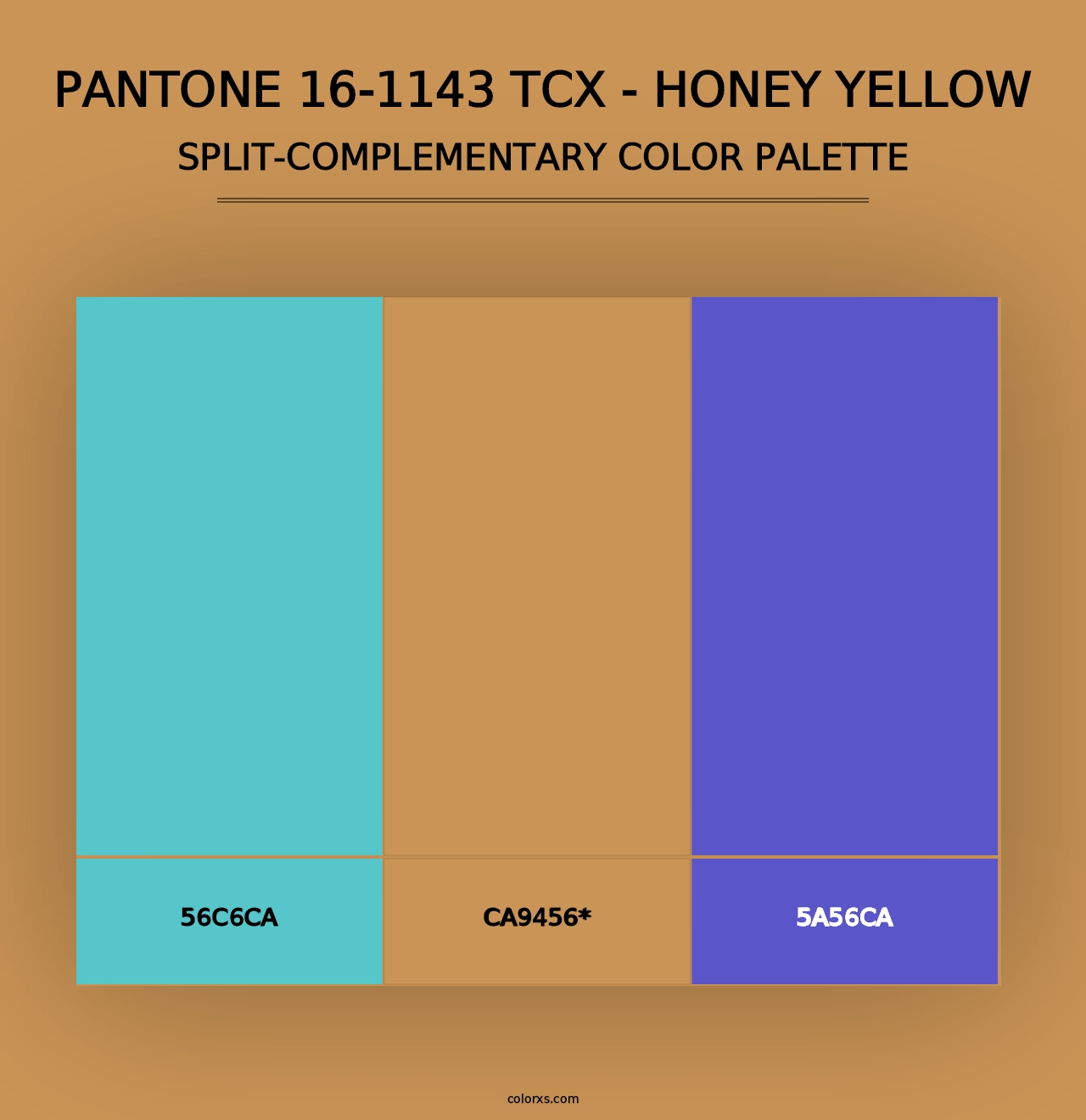 PANTONE 16-1143 TCX - Honey Yellow - Split-Complementary Color Palette