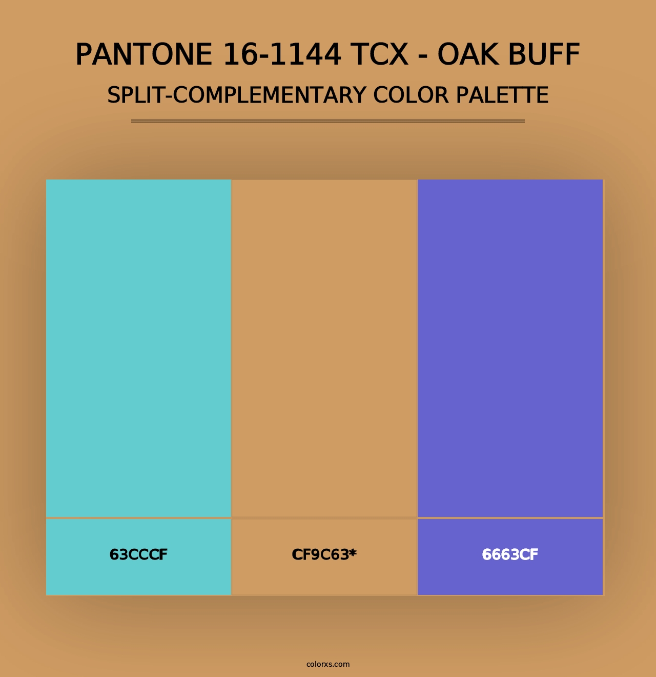 PANTONE 16-1144 TCX - Oak Buff - Split-Complementary Color Palette