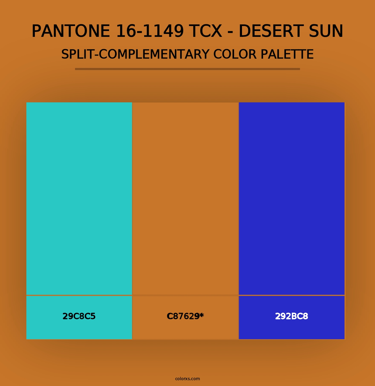 PANTONE 16-1149 TCX - Desert Sun - Split-Complementary Color Palette