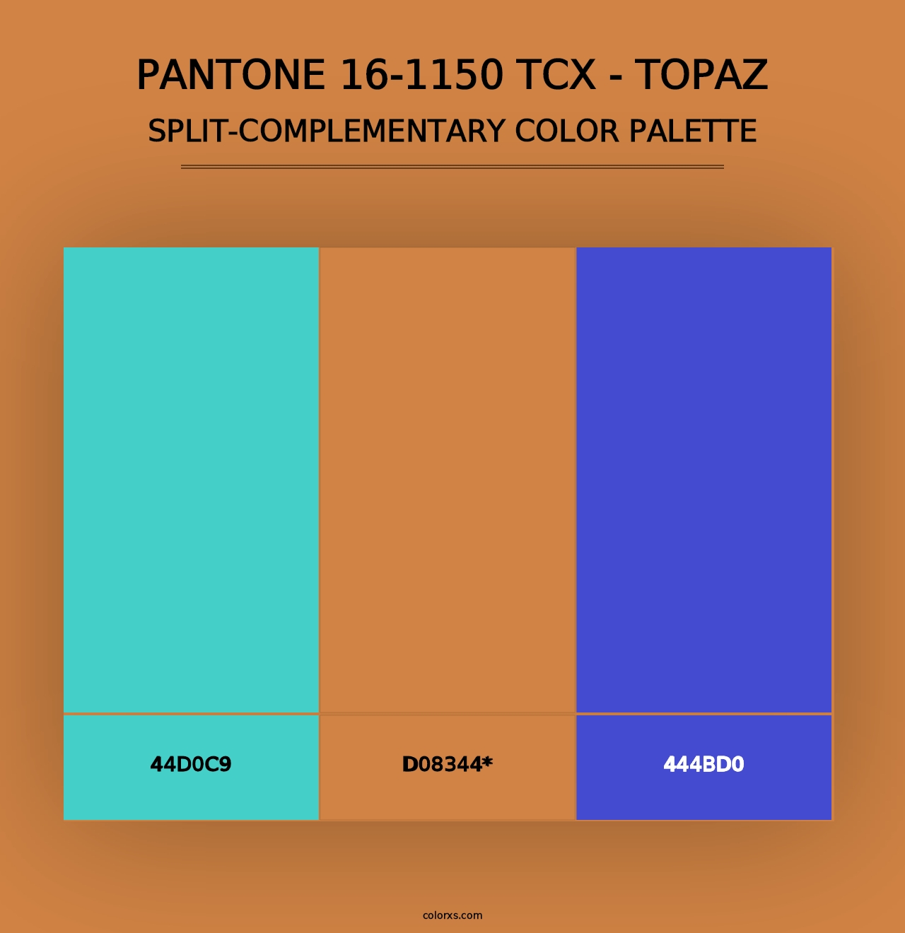 PANTONE 16-1150 TCX - Topaz - Split-Complementary Color Palette