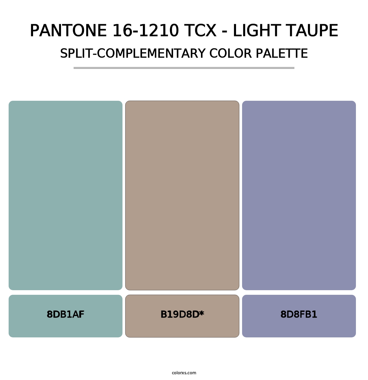 PANTONE 16-1210 TCX - Light Taupe - Split-Complementary Color Palette