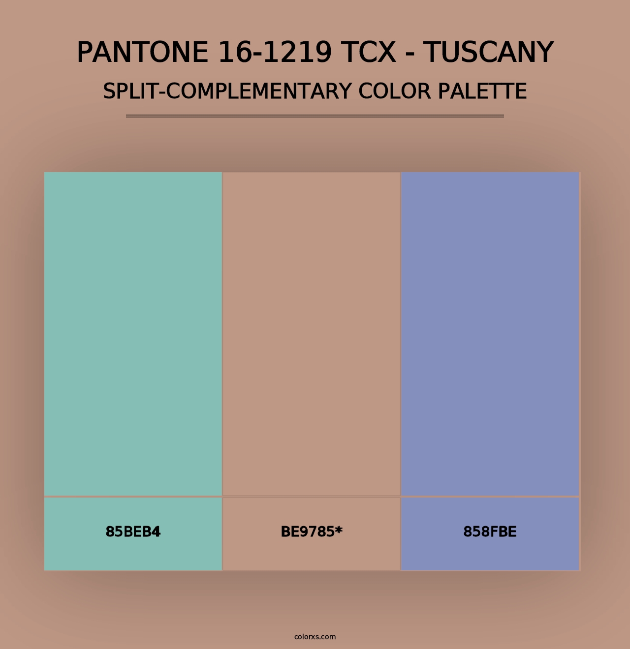 PANTONE 16-1219 TCX - Tuscany - Split-Complementary Color Palette