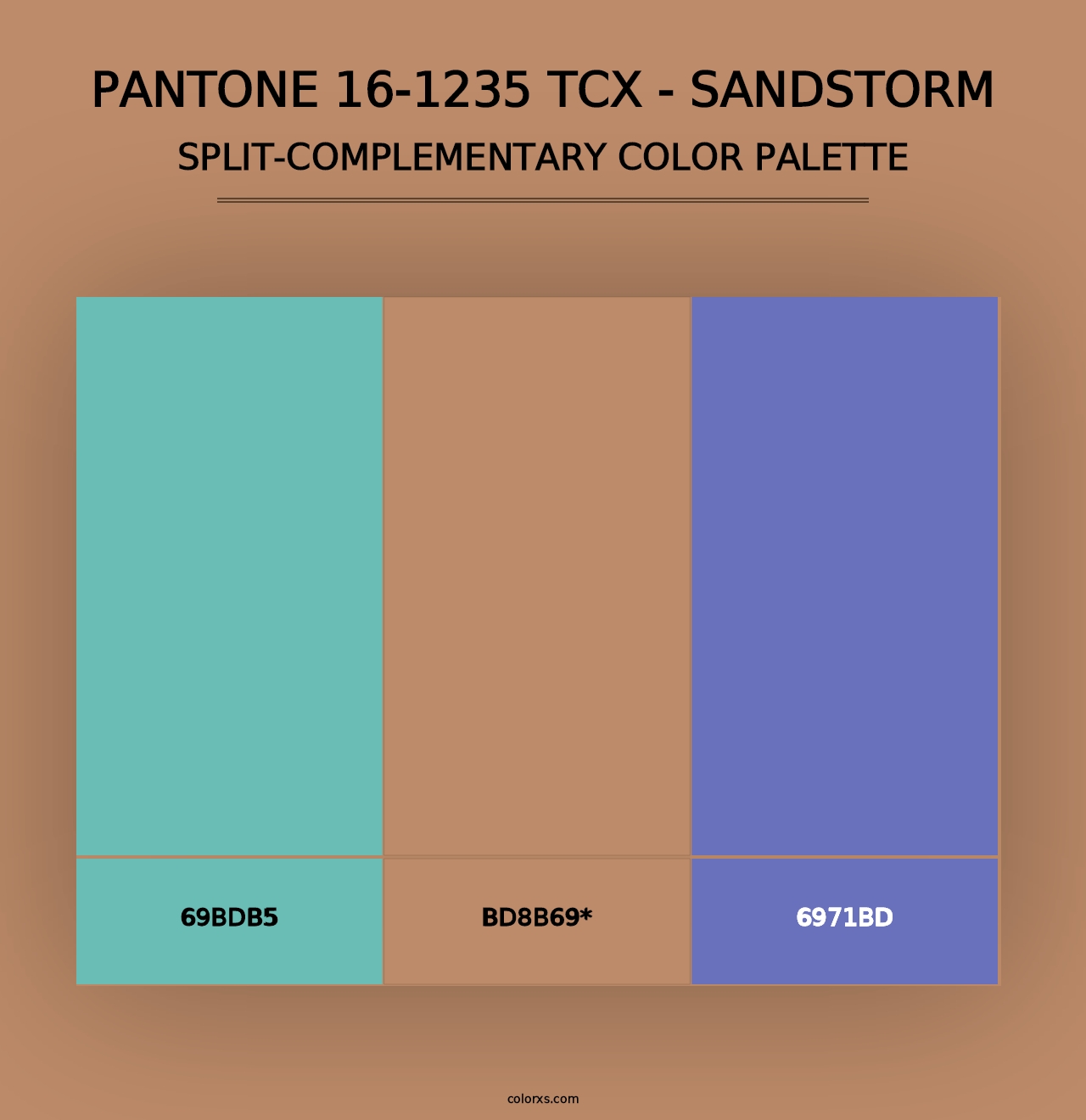 PANTONE 16-1235 TCX - Sandstorm - Split-Complementary Color Palette