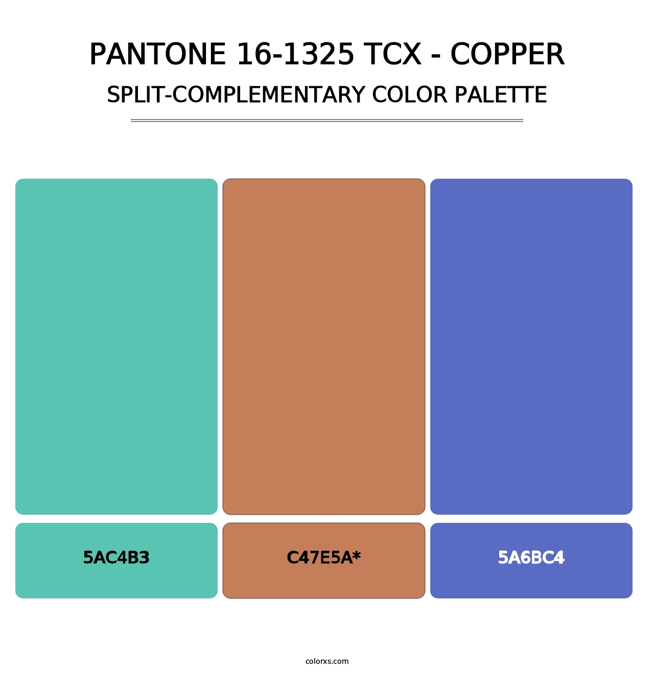 PANTONE 16-1325 TCX - Copper - Split-Complementary Color Palette