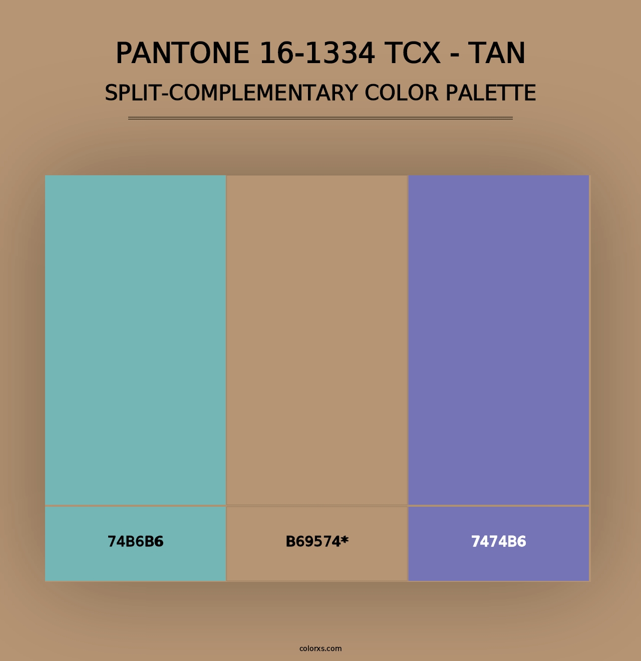 PANTONE 16-1334 TCX - Tan - Split-Complementary Color Palette