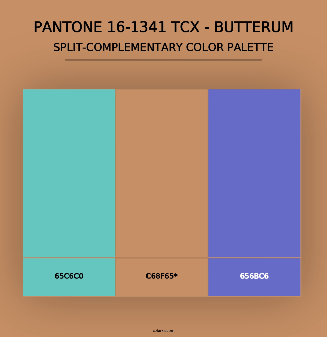 PANTONE 16-1341 TCX - Butterum - Split-Complementary Color Palette