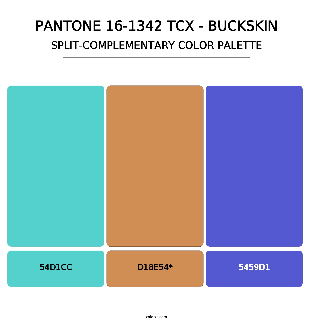 PANTONE 16-1342 TCX - Buckskin - Split-Complementary Color Palette