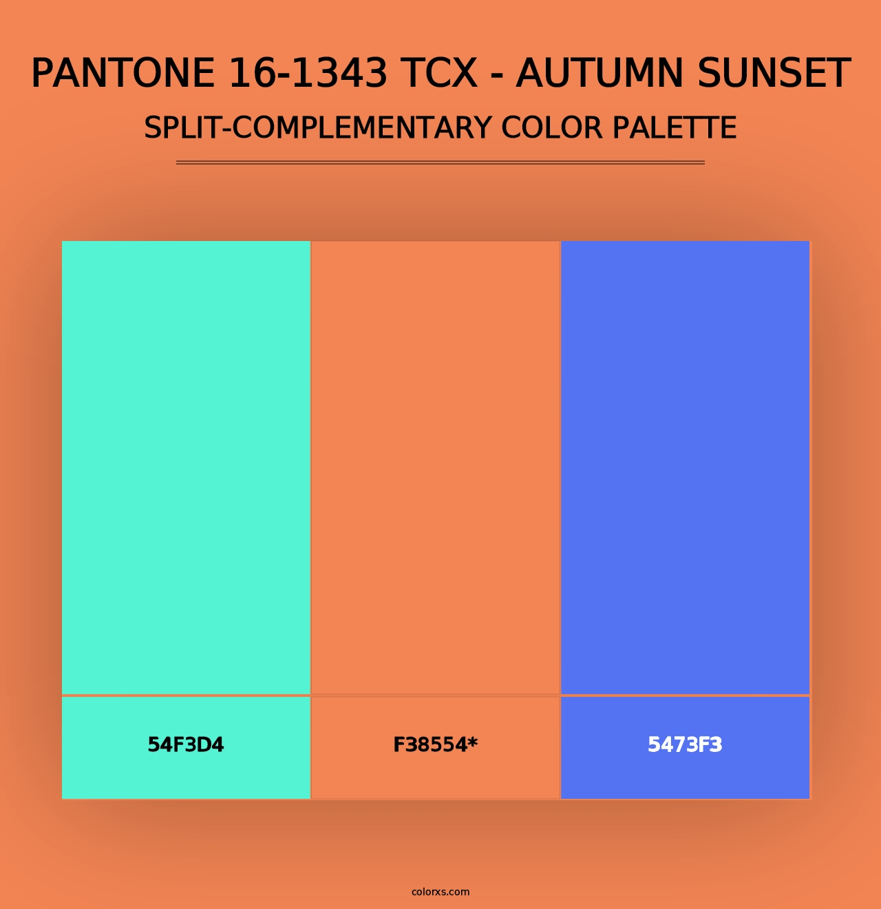 PANTONE 16-1343 TCX - Autumn Sunset - Split-Complementary Color Palette