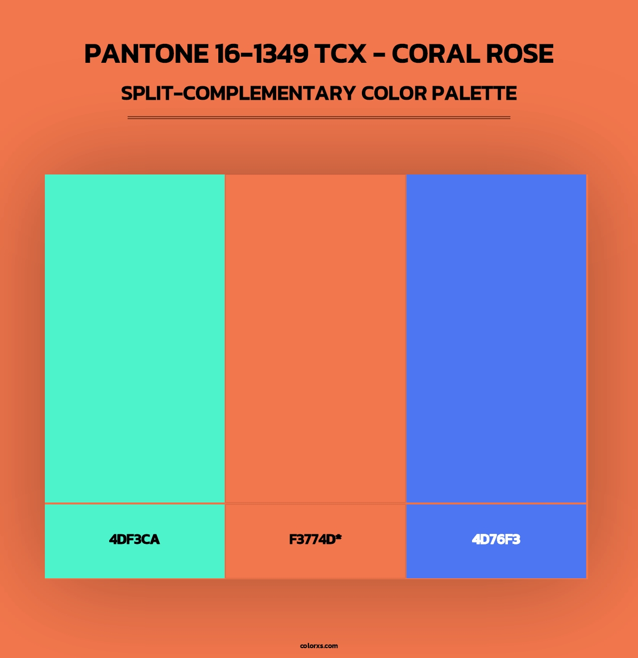 PANTONE 16-1349 TCX - Coral Rose - Split-Complementary Color Palette