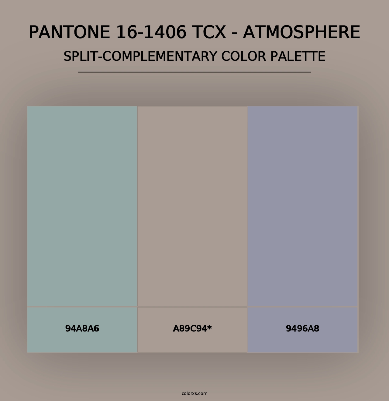 PANTONE 16-1406 TCX - Atmosphere - Split-Complementary Color Palette