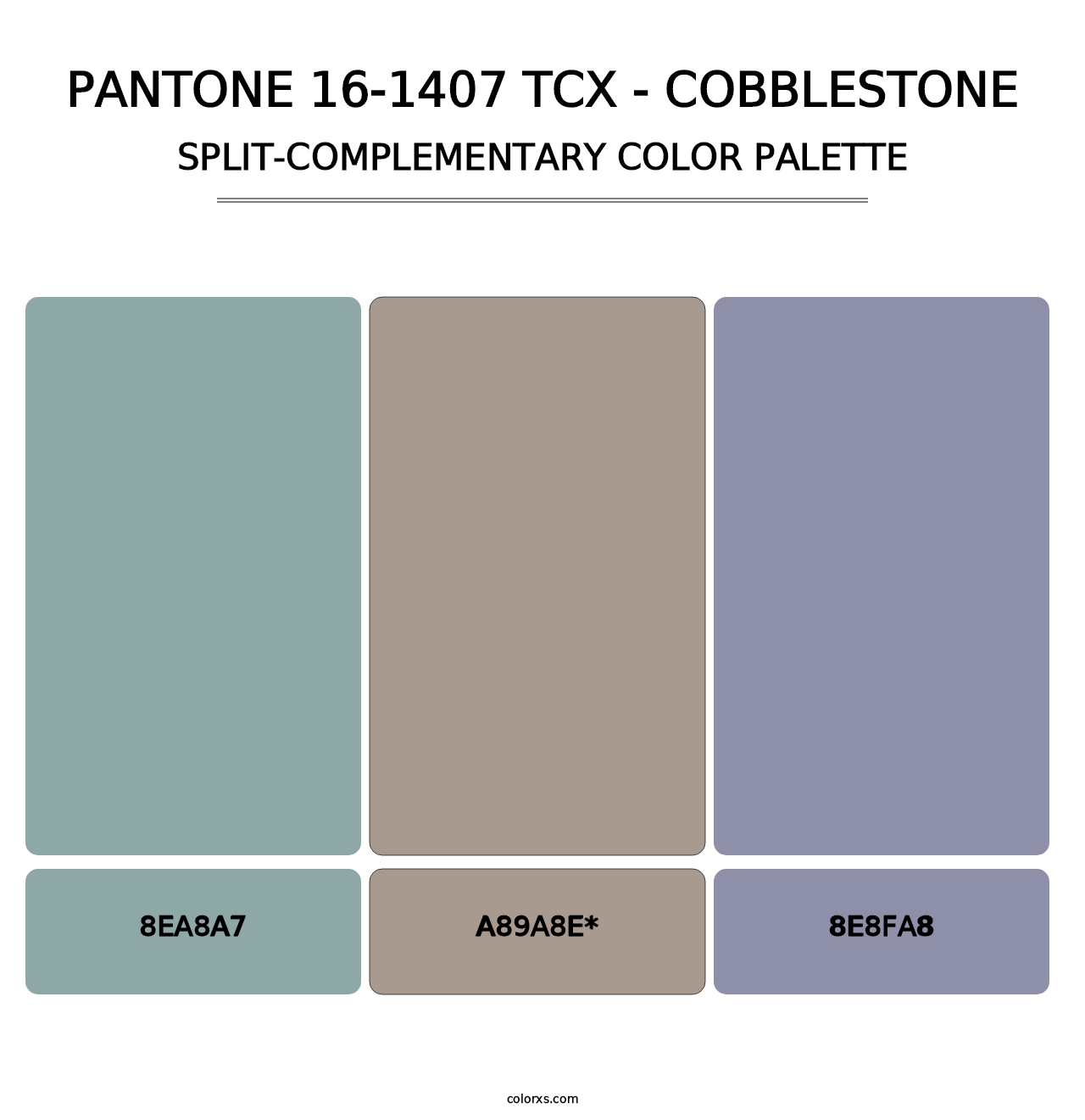 PANTONE 16-1407 TCX - Cobblestone - Split-Complementary Color Palette