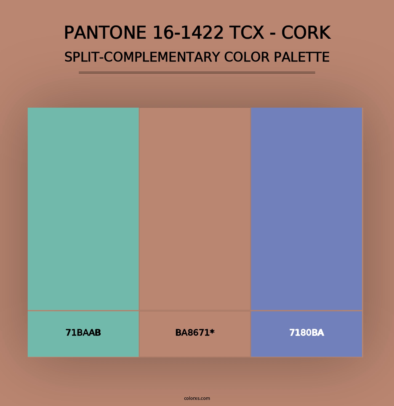 PANTONE 16-1422 TCX - Cork - Split-Complementary Color Palette