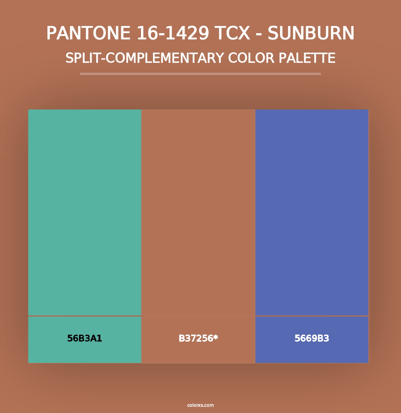 PANTONE 16-1429 TCX - Sunburn - Split-Complementary Color Palette