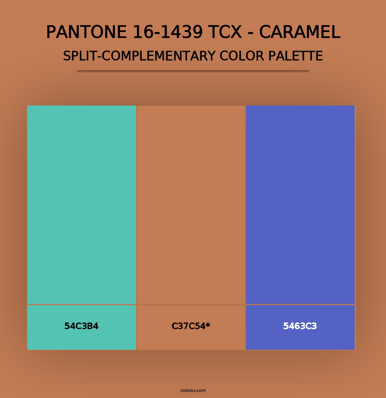 PANTONE 16-1439 TCX - Caramel - Split-Complementary Color Palette