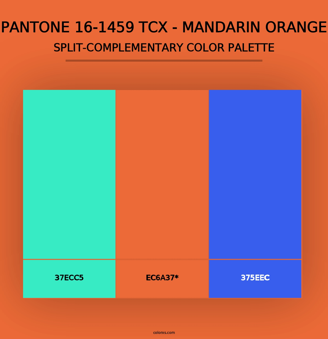 PANTONE 16-1459 TCX - Mandarin Orange - Split-Complementary Color Palette