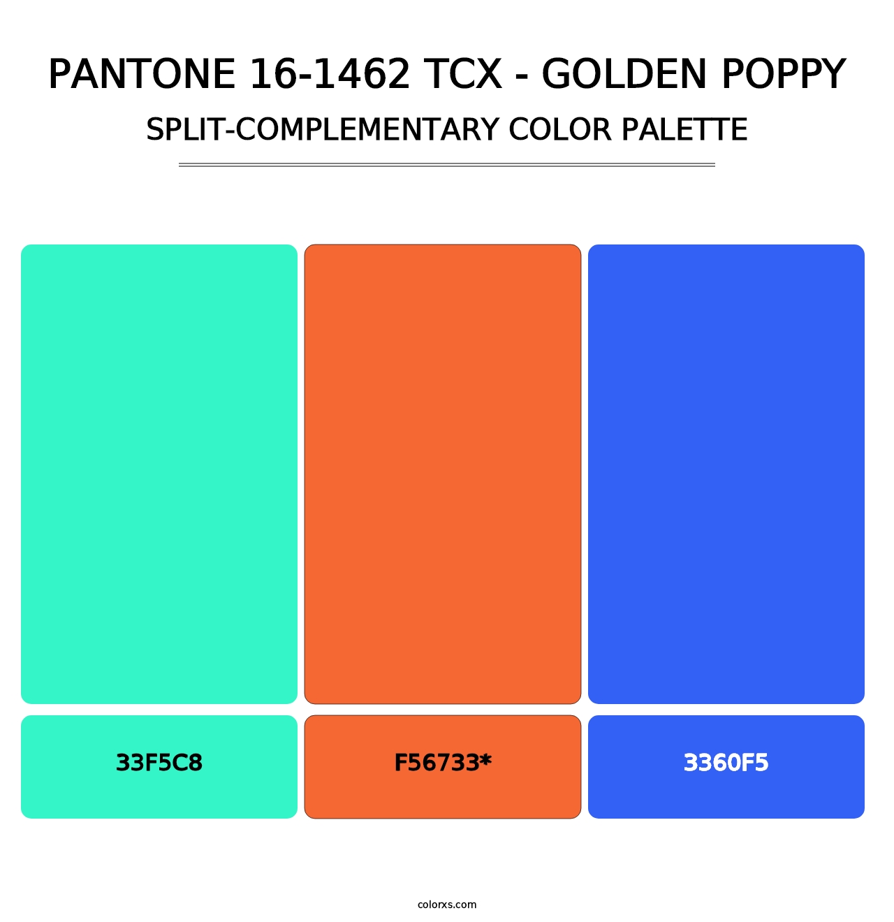 PANTONE 16-1462 TCX - Golden Poppy - Split-Complementary Color Palette