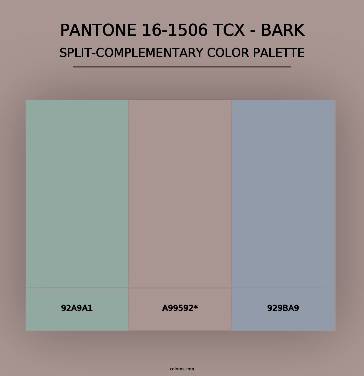 PANTONE 16-1506 TCX - Bark - Split-Complementary Color Palette