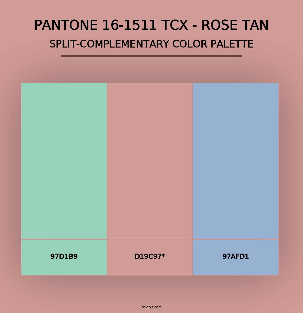 PANTONE 16-1511 TCX - Rose Tan - Split-Complementary Color Palette