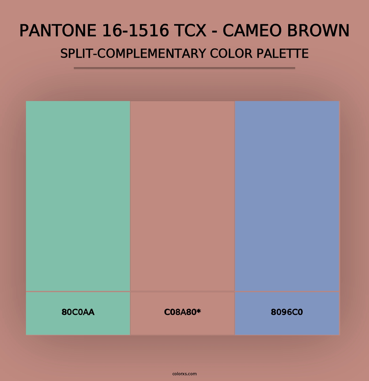 PANTONE 16-1516 TCX - Cameo Brown - Split-Complementary Color Palette