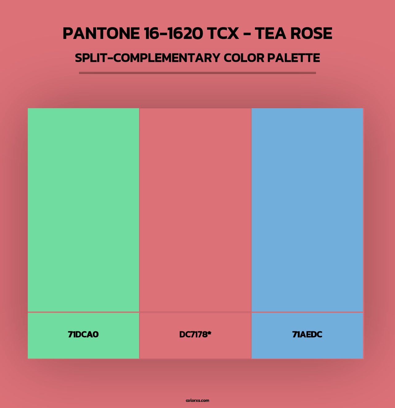 PANTONE 16-1620 TCX - Tea Rose - Split-Complementary Color Palette