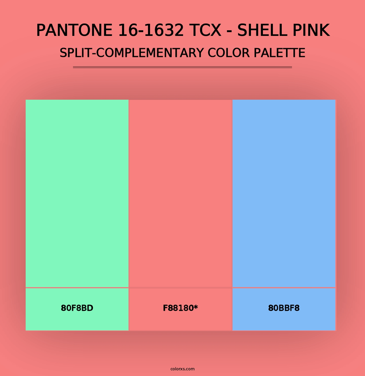 PANTONE 16-1632 TCX - Shell Pink - Split-Complementary Color Palette