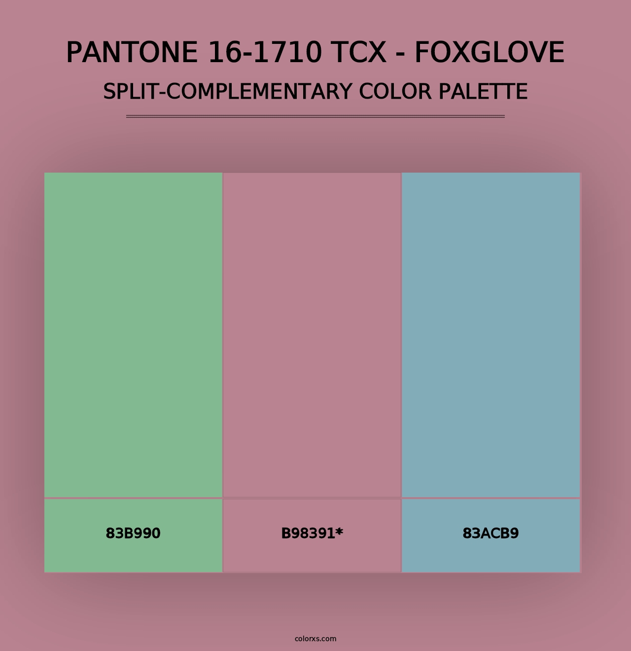 PANTONE 16-1710 TCX - Foxglove - Split-Complementary Color Palette