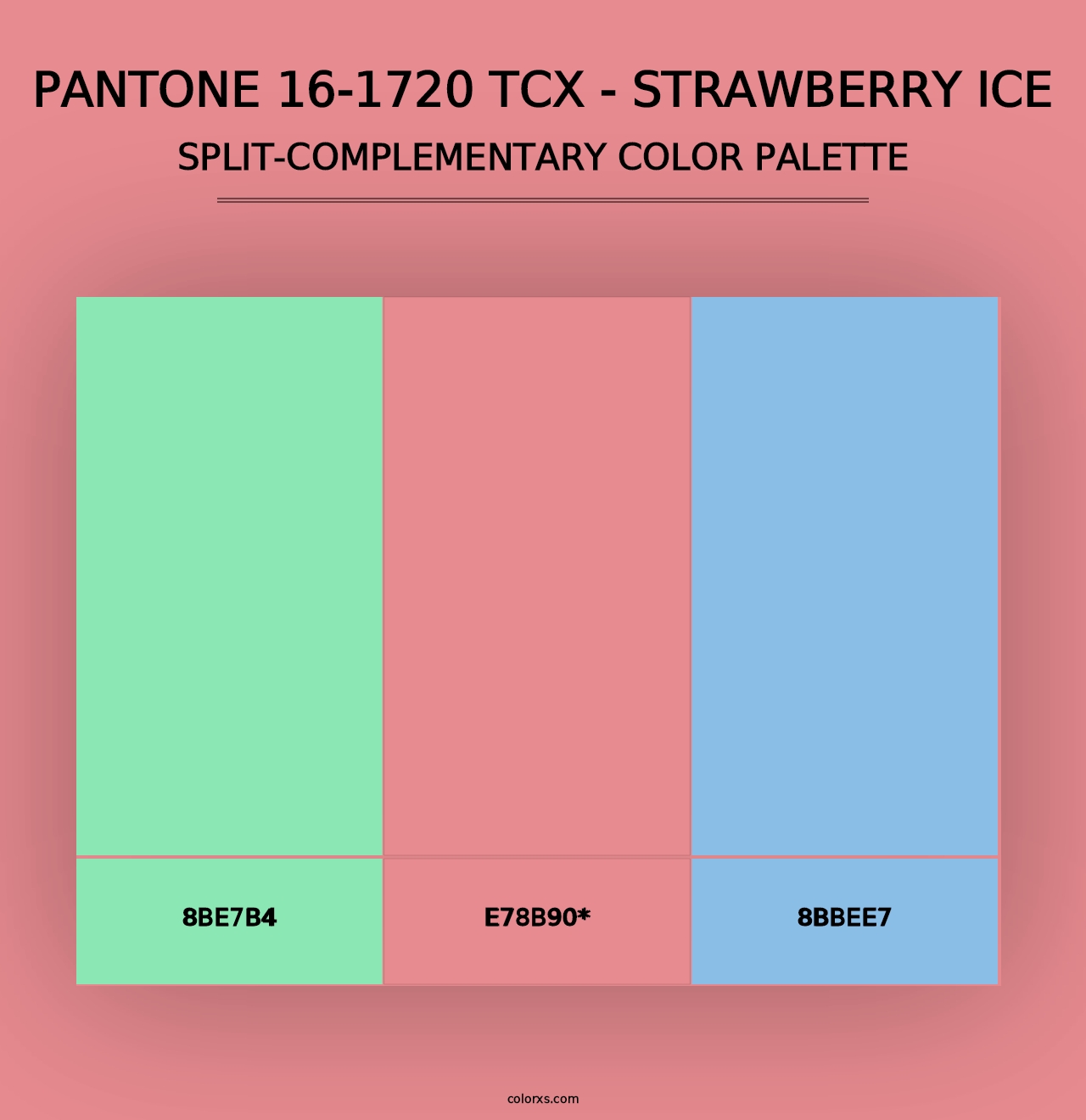 PANTONE 16-1720 TCX - Strawberry Ice - Split-Complementary Color Palette