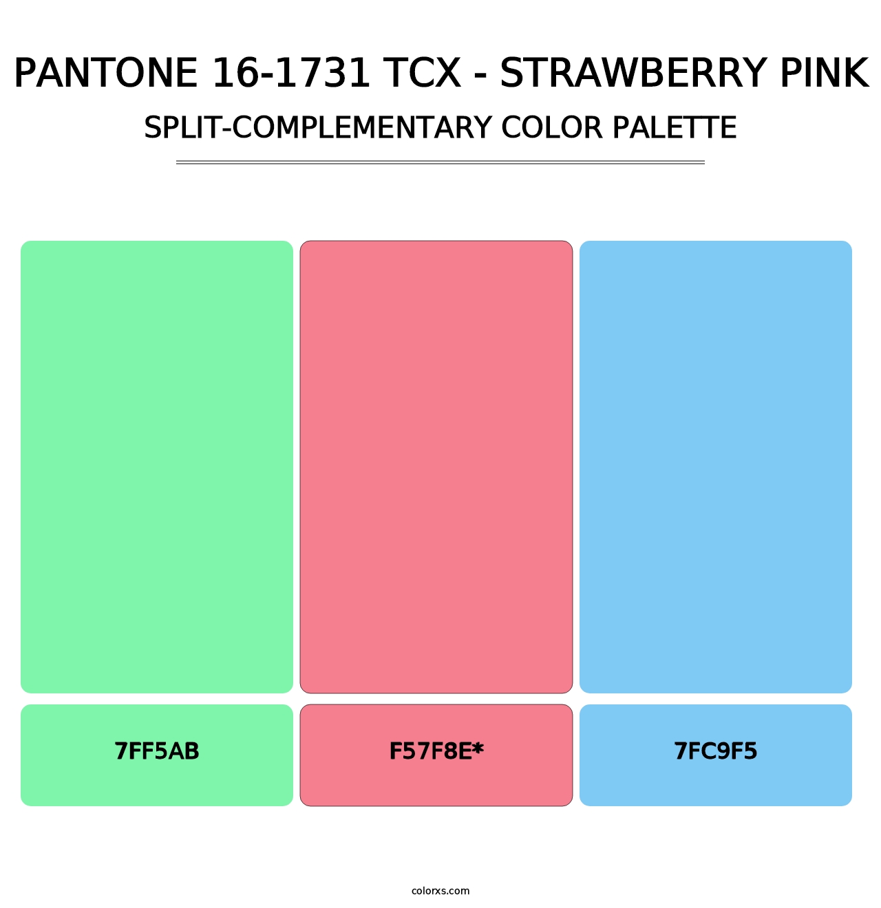 PANTONE 16-1731 TCX - Strawberry Pink - Split-Complementary Color Palette