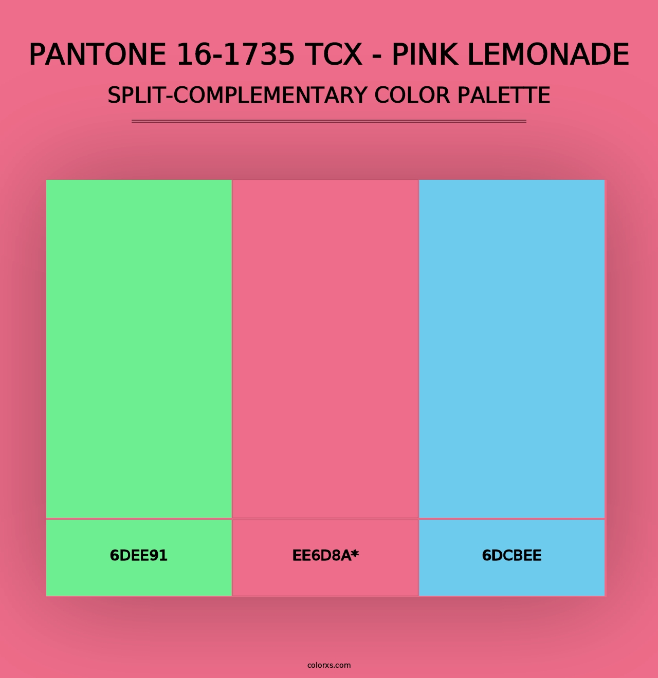 PANTONE 16-1735 TCX - Pink Lemonade - Split-Complementary Color Palette