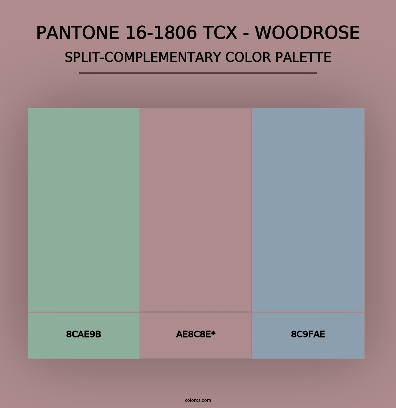 PANTONE 16-1806 TCX - Woodrose - Split-Complementary Color Palette