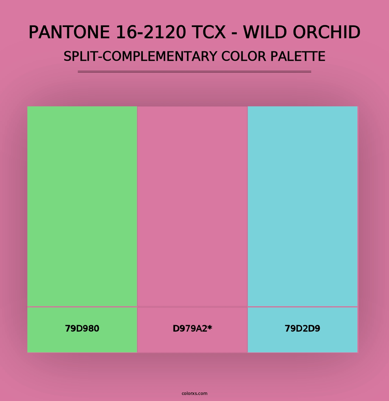 PANTONE 16-2120 TCX - Wild Orchid - Split-Complementary Color Palette