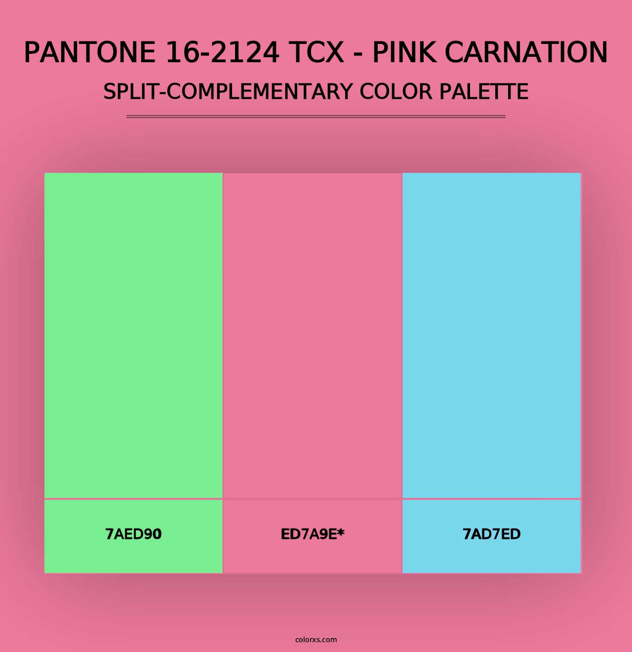 PANTONE 16-2124 TCX - Pink Carnation - Split-Complementary Color Palette