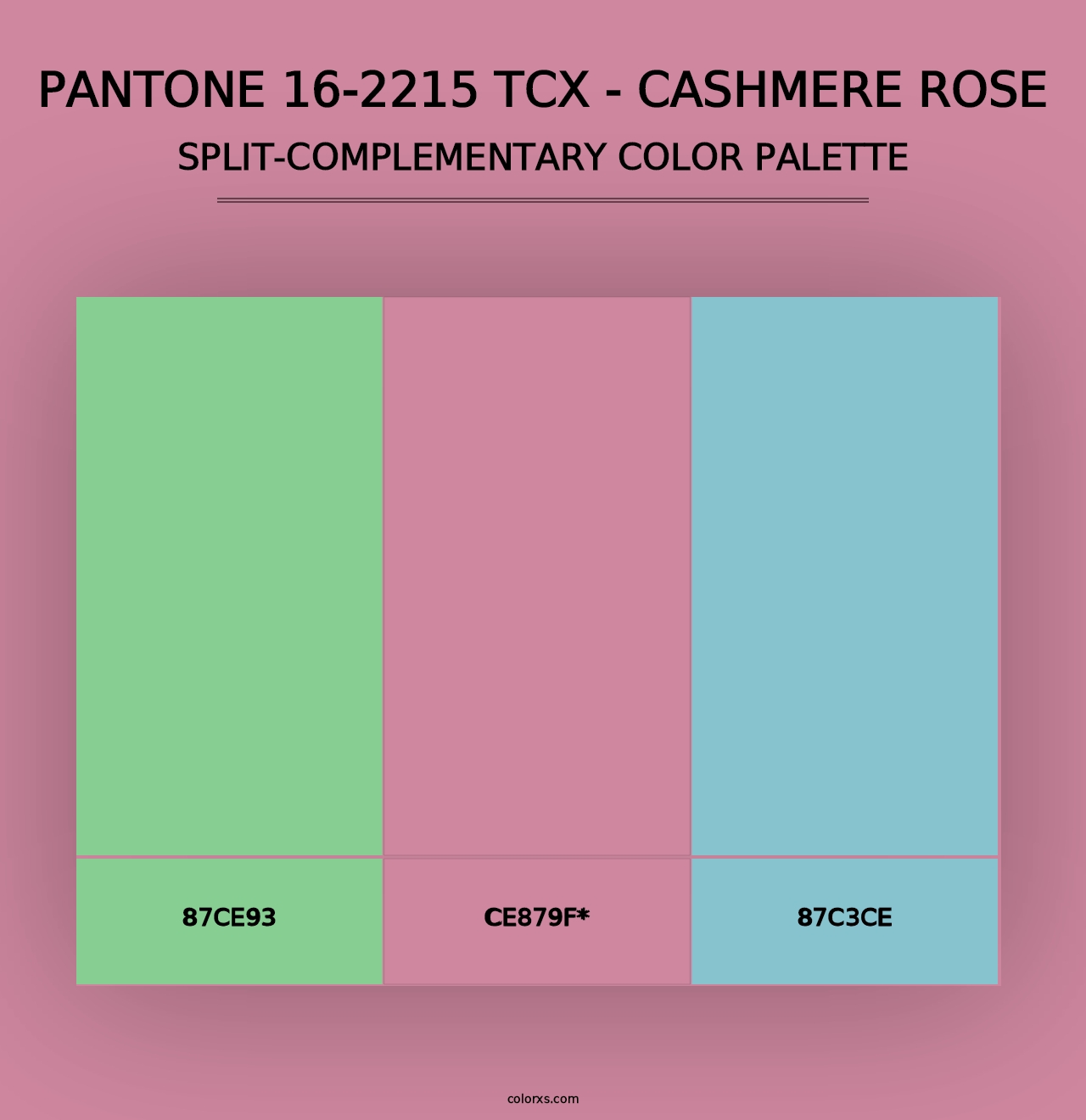 PANTONE 16-2215 TCX - Cashmere Rose - Split-Complementary Color Palette