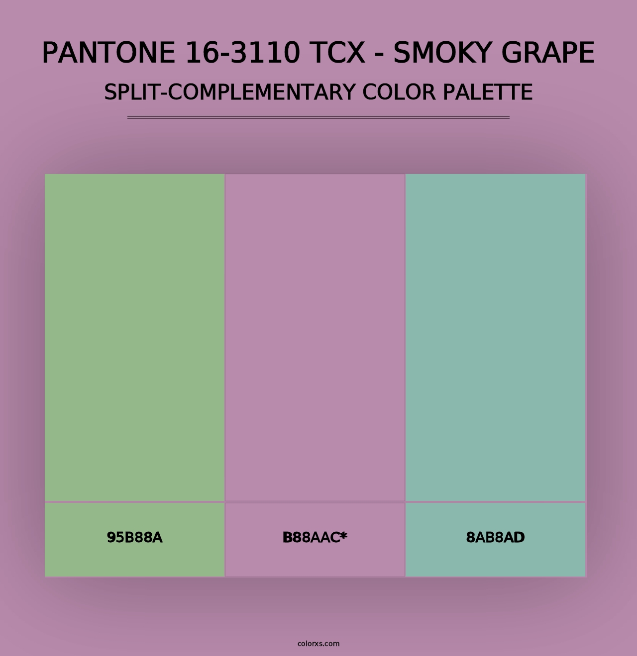 PANTONE 16-3110 TCX - Smoky Grape - Split-Complementary Color Palette