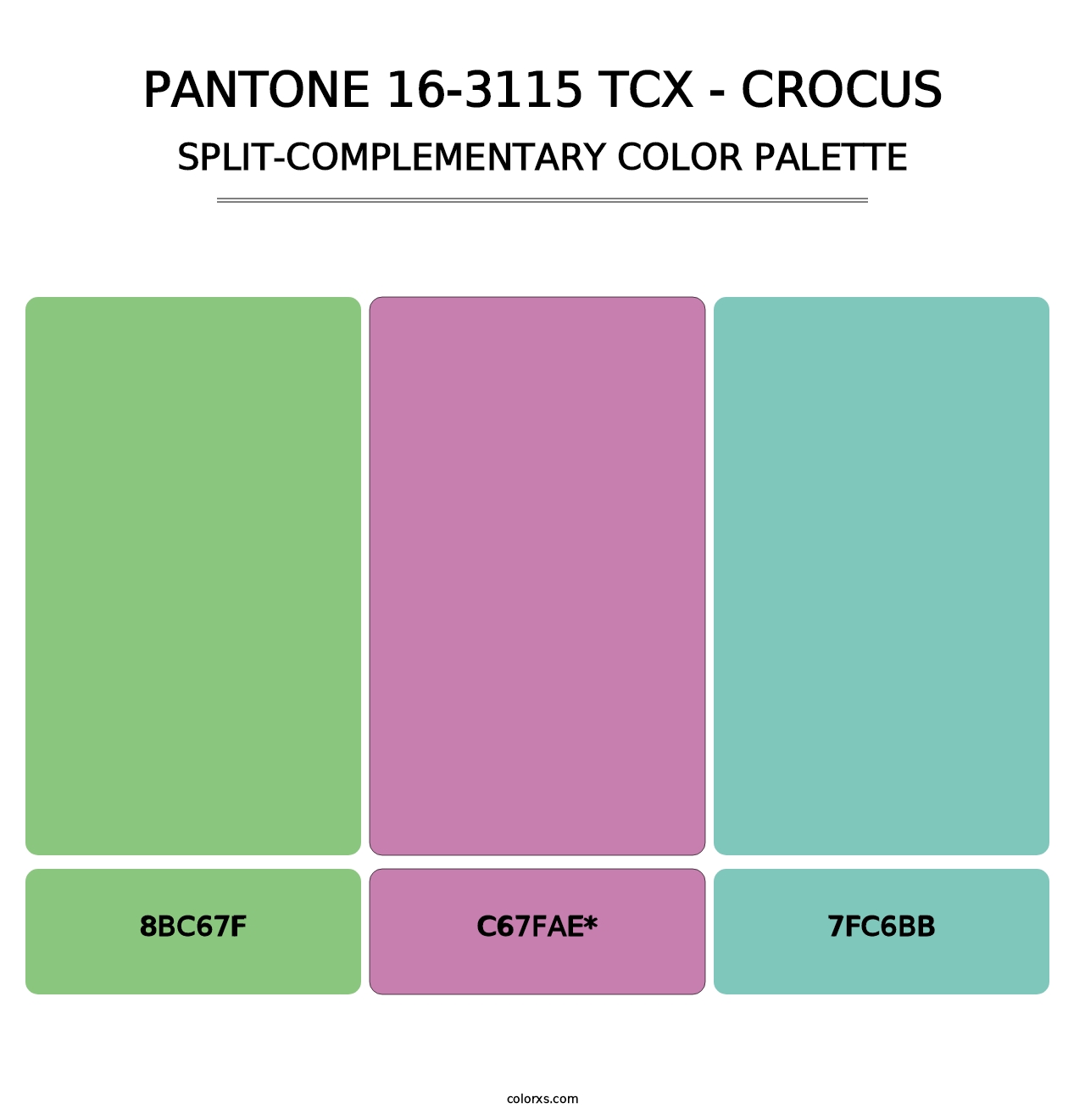 PANTONE 16-3115 TCX - Crocus - Split-Complementary Color Palette