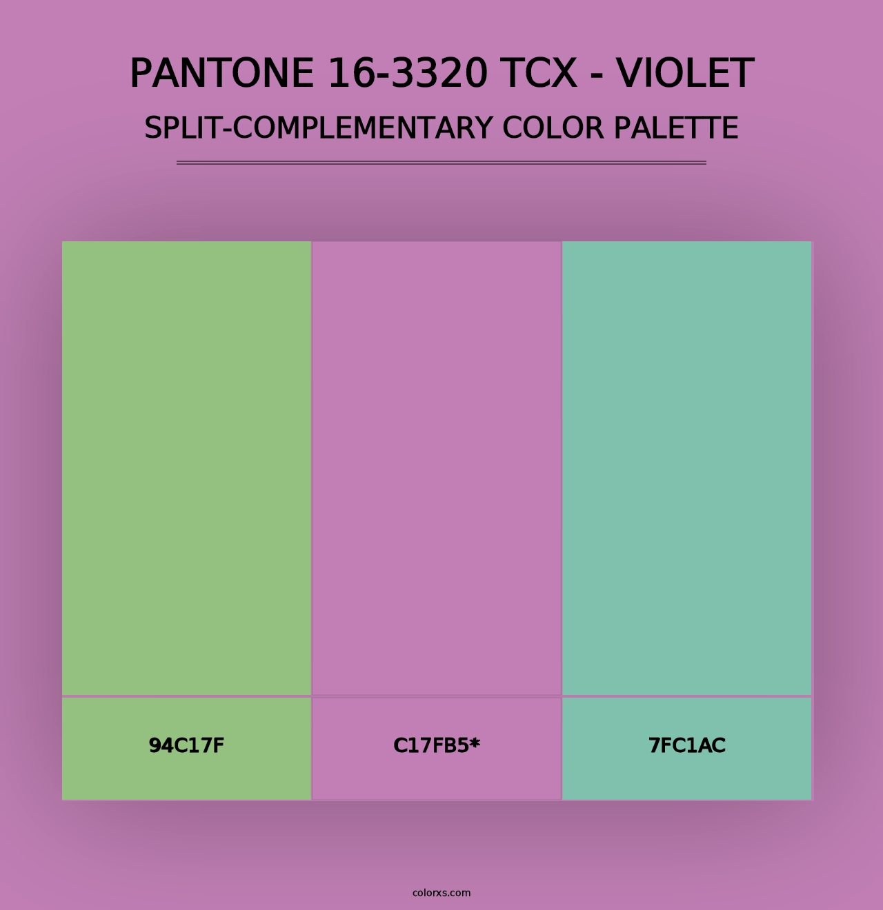 PANTONE 16-3320 TCX - Violet - Split-Complementary Color Palette