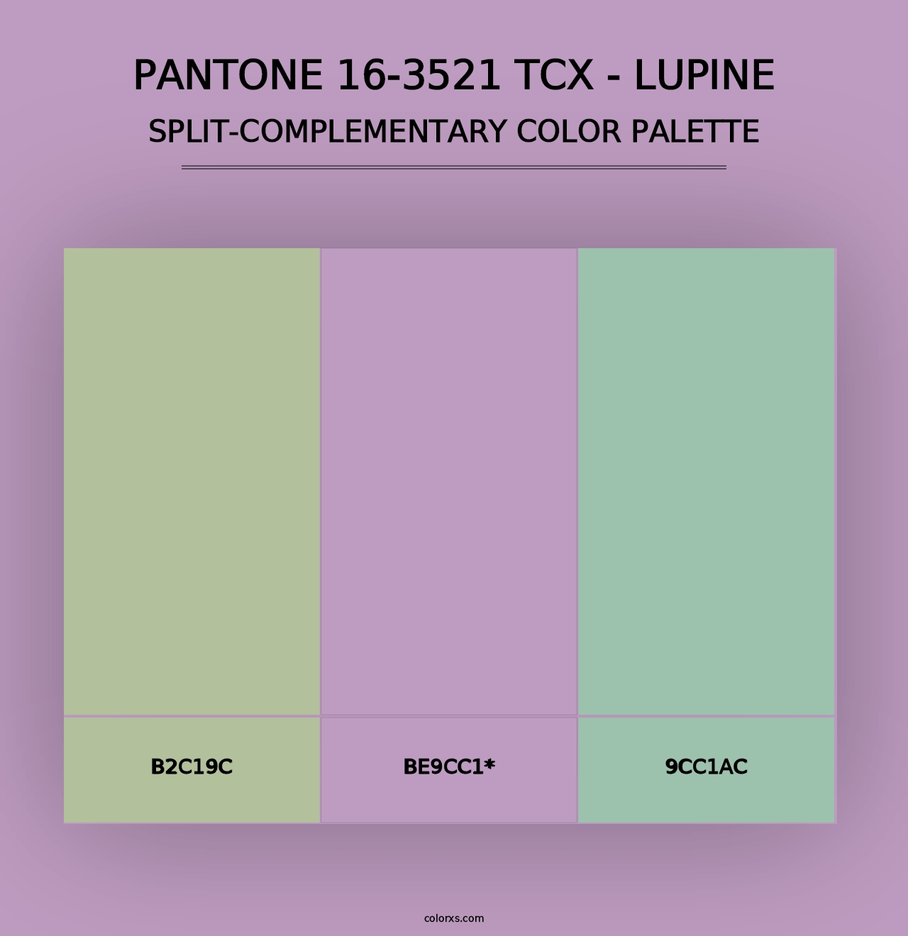 PANTONE 16-3521 TCX - Lupine - Split-Complementary Color Palette