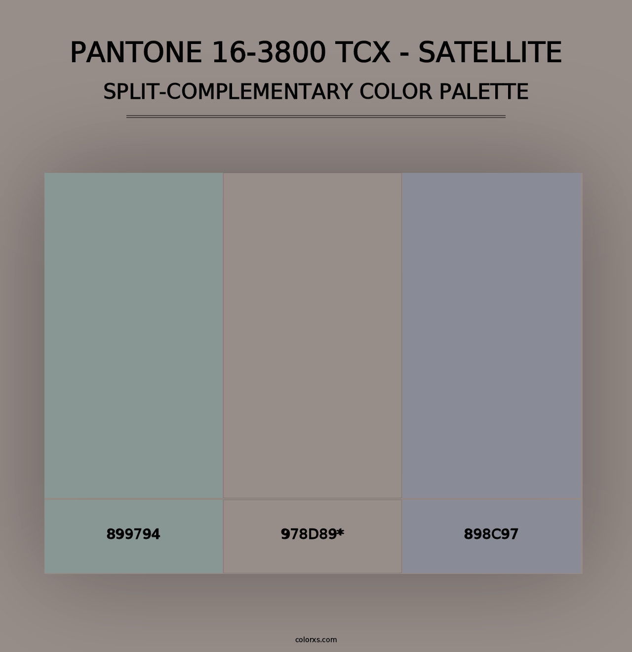 PANTONE 16-3800 TCX - Satellite - Split-Complementary Color Palette