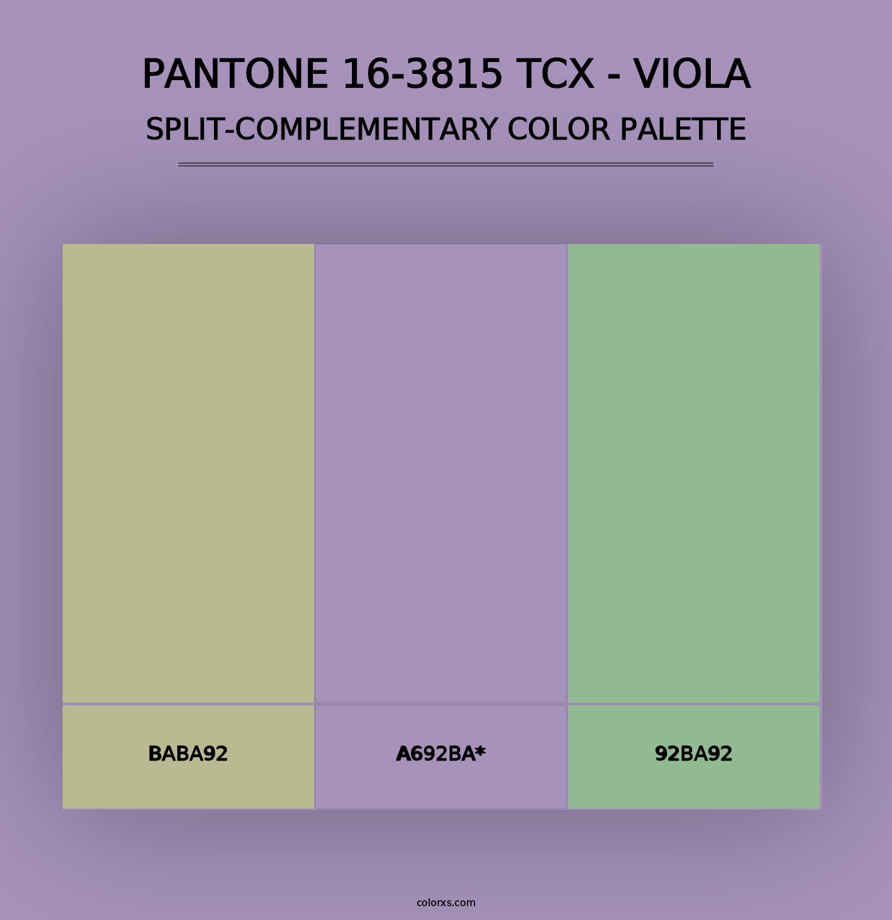 PANTONE 16-3815 TCX - Viola - Split-Complementary Color Palette