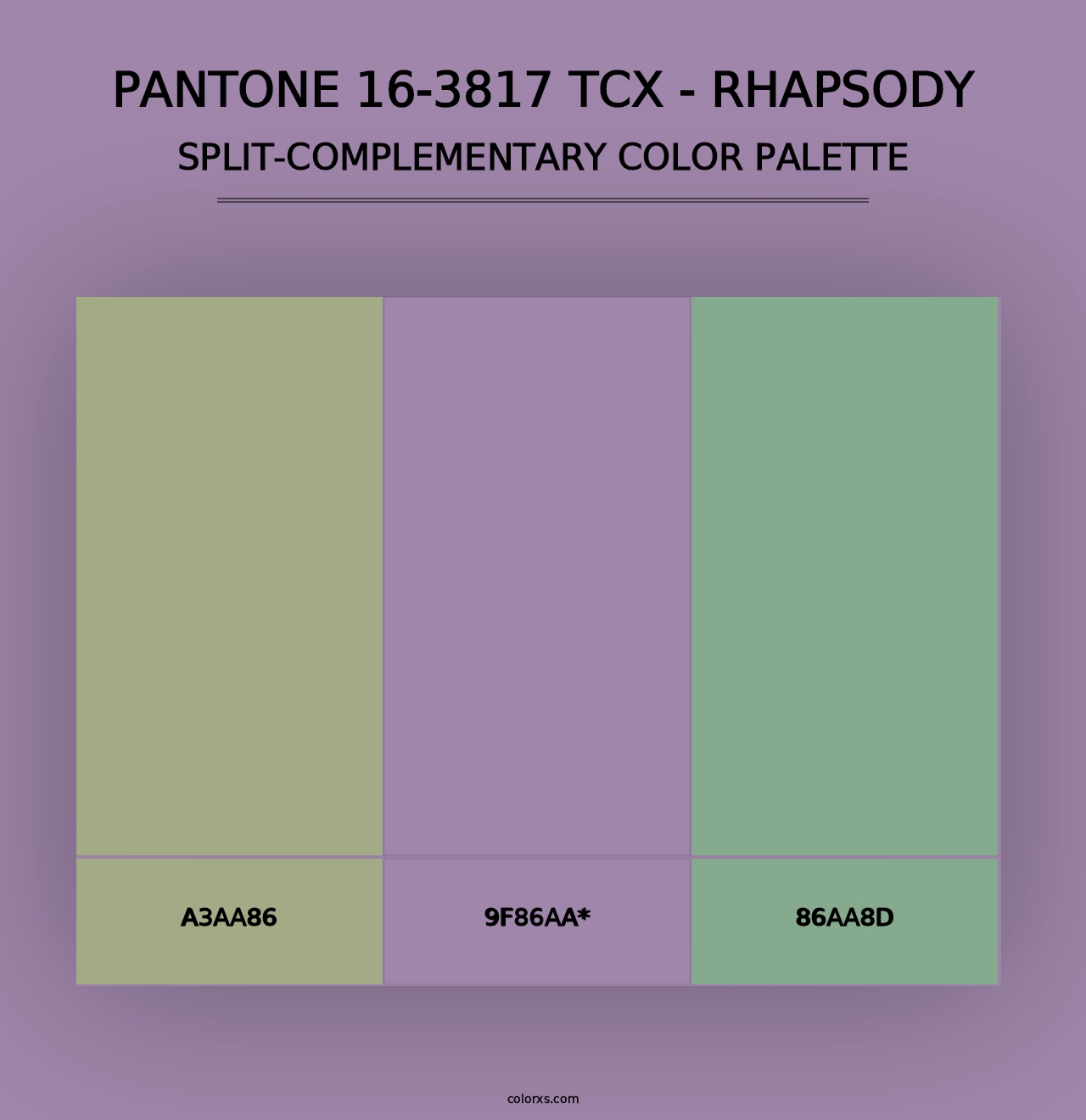 PANTONE 16-3817 TCX - Rhapsody - Split-Complementary Color Palette