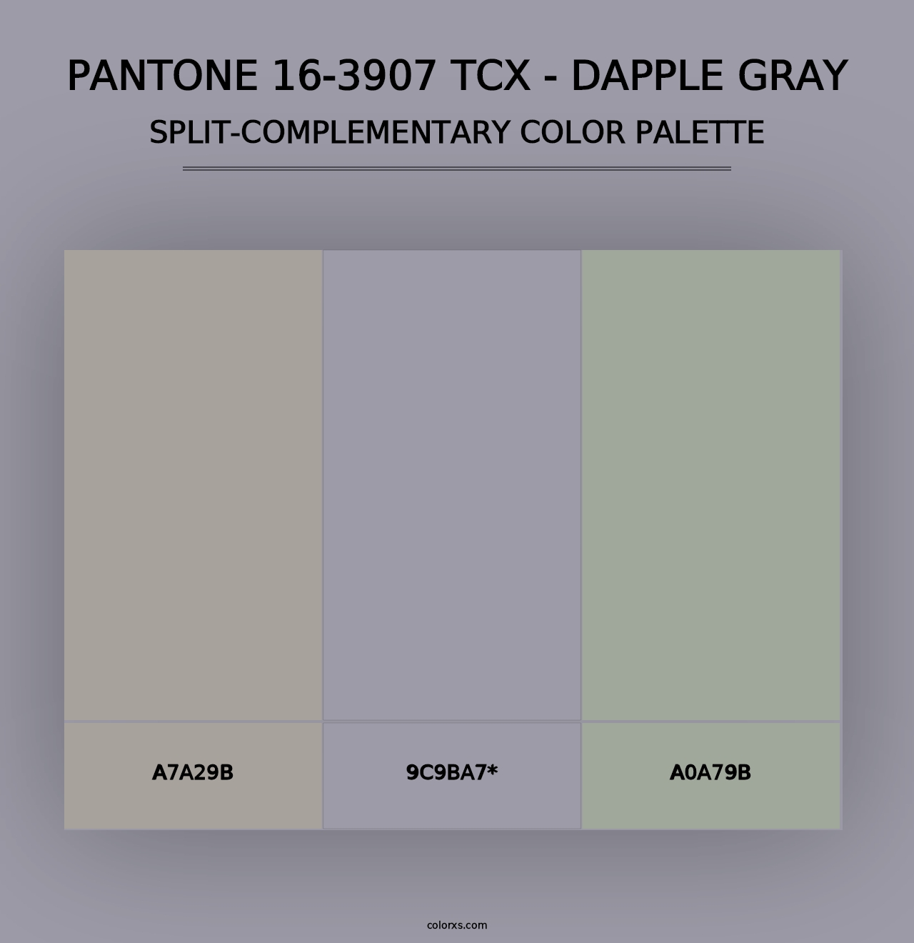 PANTONE 16-3907 TCX - Dapple Gray - Split-Complementary Color Palette